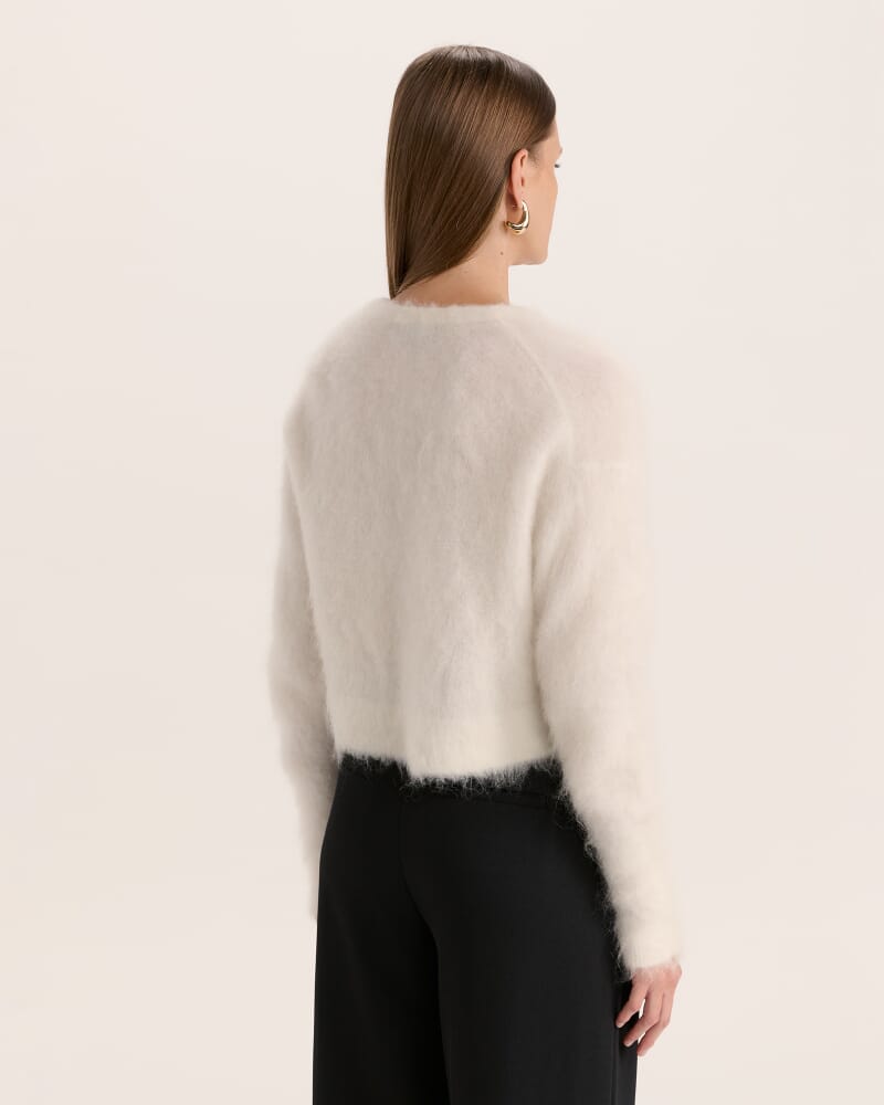 Mindy Mohair Wool Cropped Cardi in VANILLA