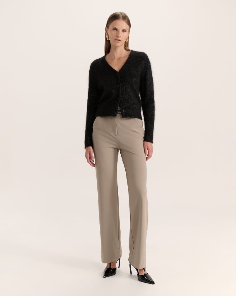 Maisy Mohair Wool Long Sleeve Cardi in BLACK