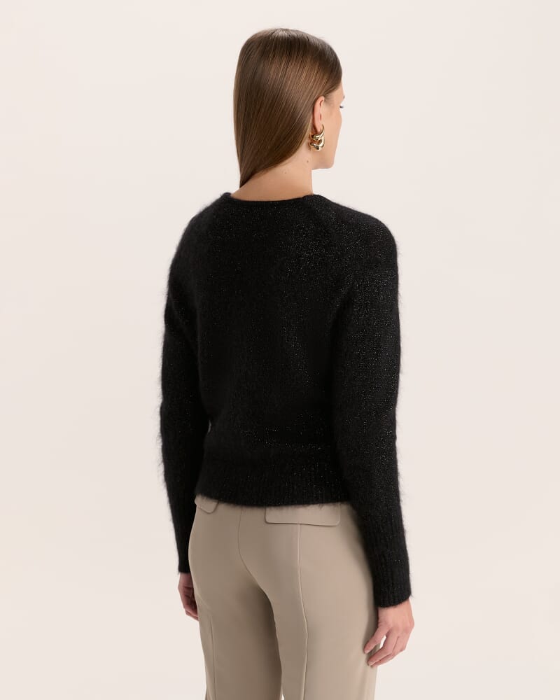 Maisy Mohair Wool Long Sleeve Cardi in BLACK