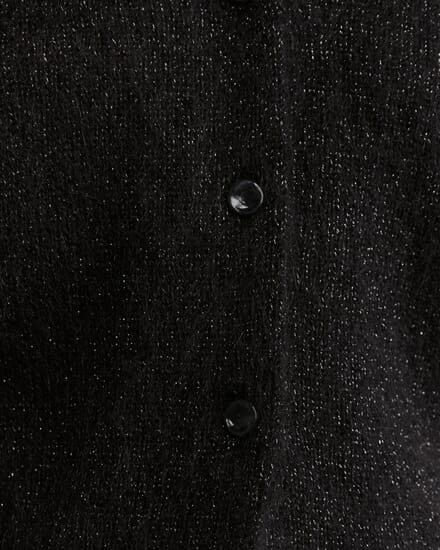 Maisy Mohair Wool Long Sleeve Cardi in BLACK