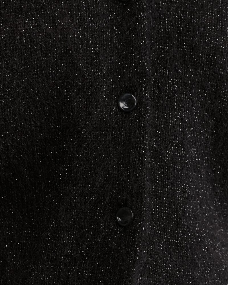 Maisy Mohair Wool Long Sleeve Cardi in BLACK