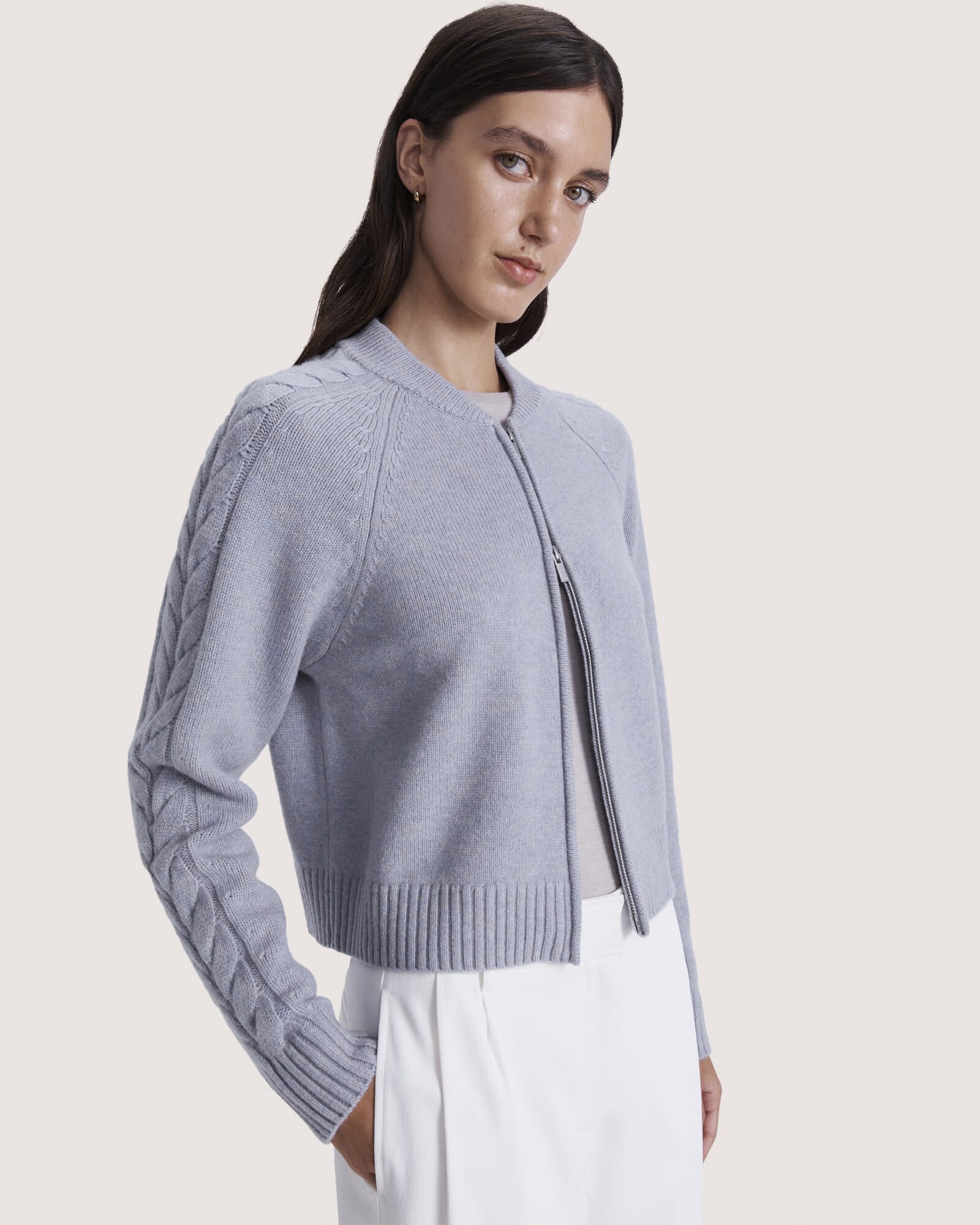 Claudia Wool Cable Bomber