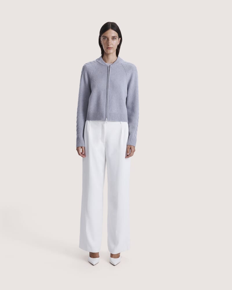 Claudia Wool Cable Bomber in MOONDUST