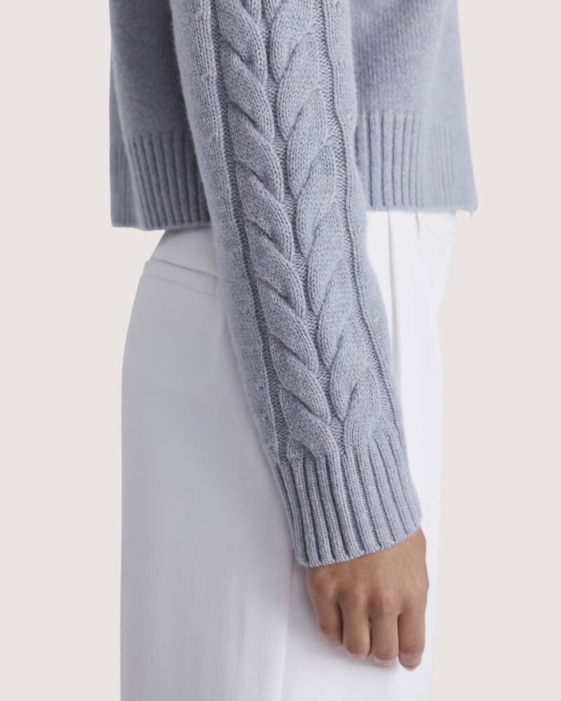 Claudia Wool Cable Bomber in MOONDUST