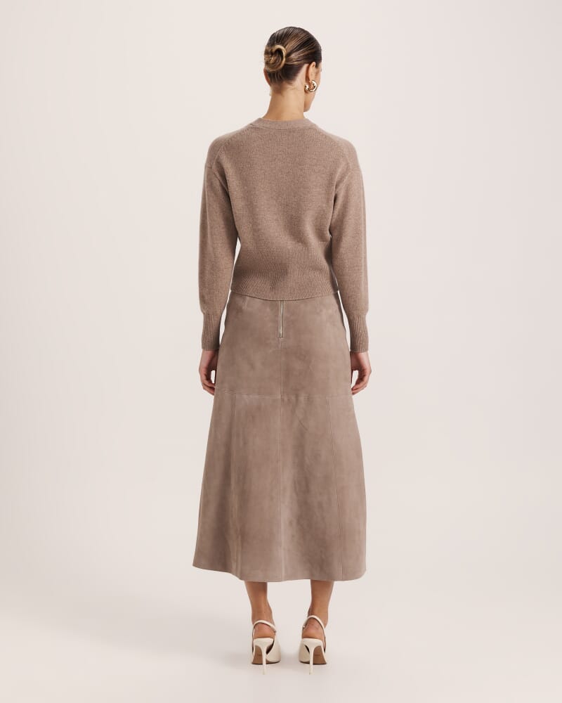 Cashmere Batwing Cardi in MUSHROOM