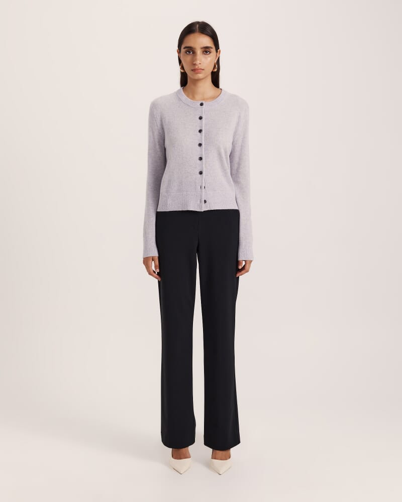 Classic Cashmere Cardi in GREY MELANGE