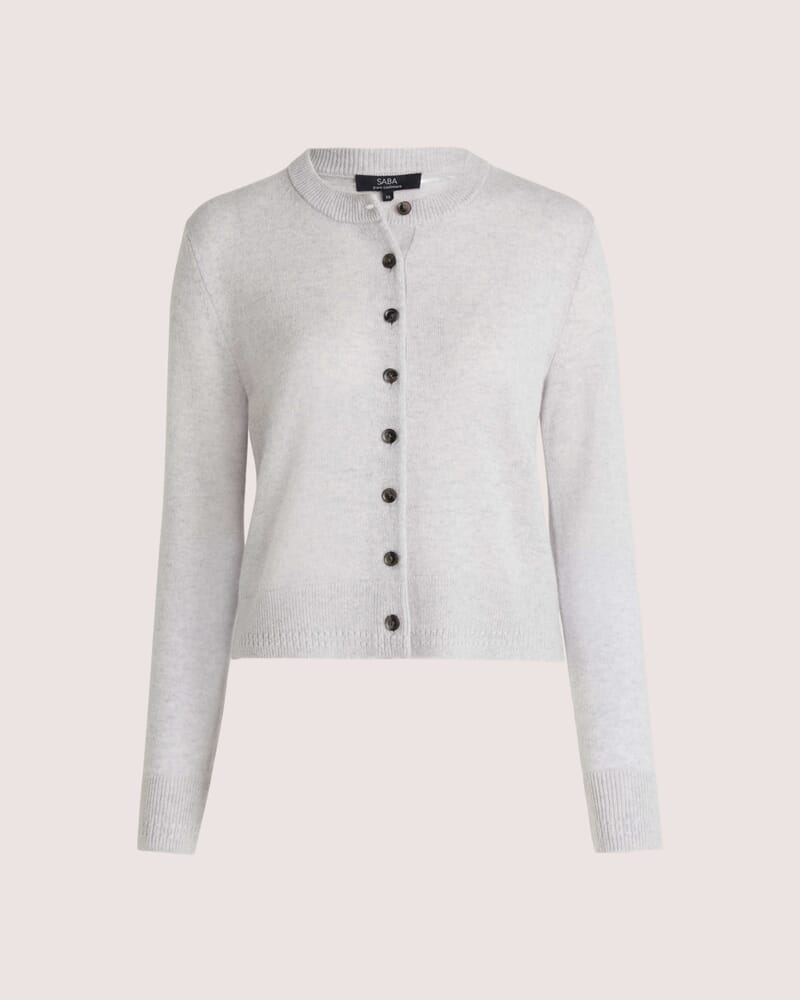 Classic Cashmere Cardi in GREY MELANGE