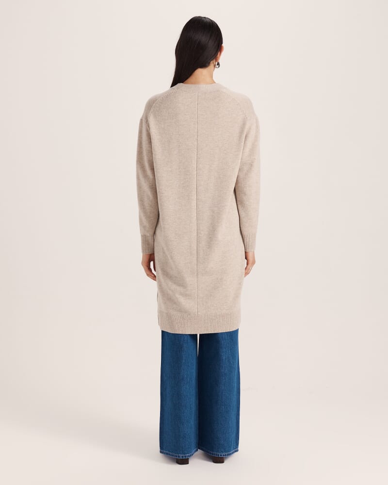 Nara Oversized Cashmere Blend Cardi in BISCUIT MELANGE