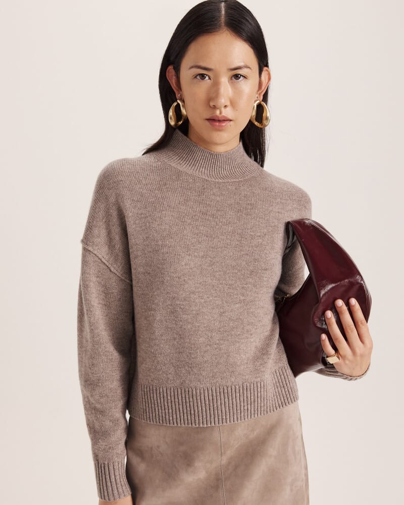 Nara Oversized Cashmere Blend Knit in PEBBLE MELANGE