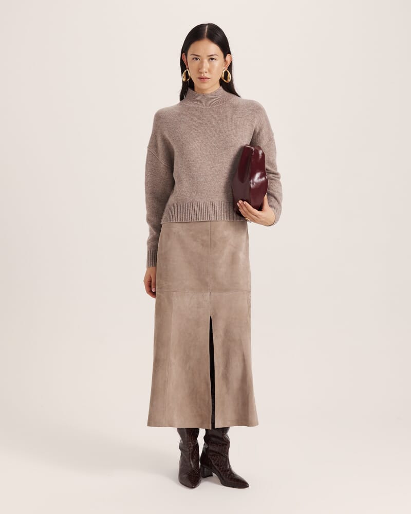 Nara Oversized Cashmere Blend Knit in PEBBLE MELANGE