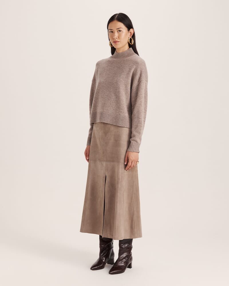 Nara Oversized Cashmere Blend Knit in PEBBLE MELANGE