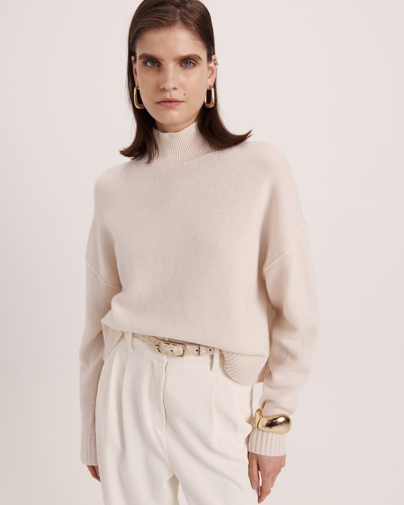 Nara Oversized Cashmere Blend Knit in VANILLA