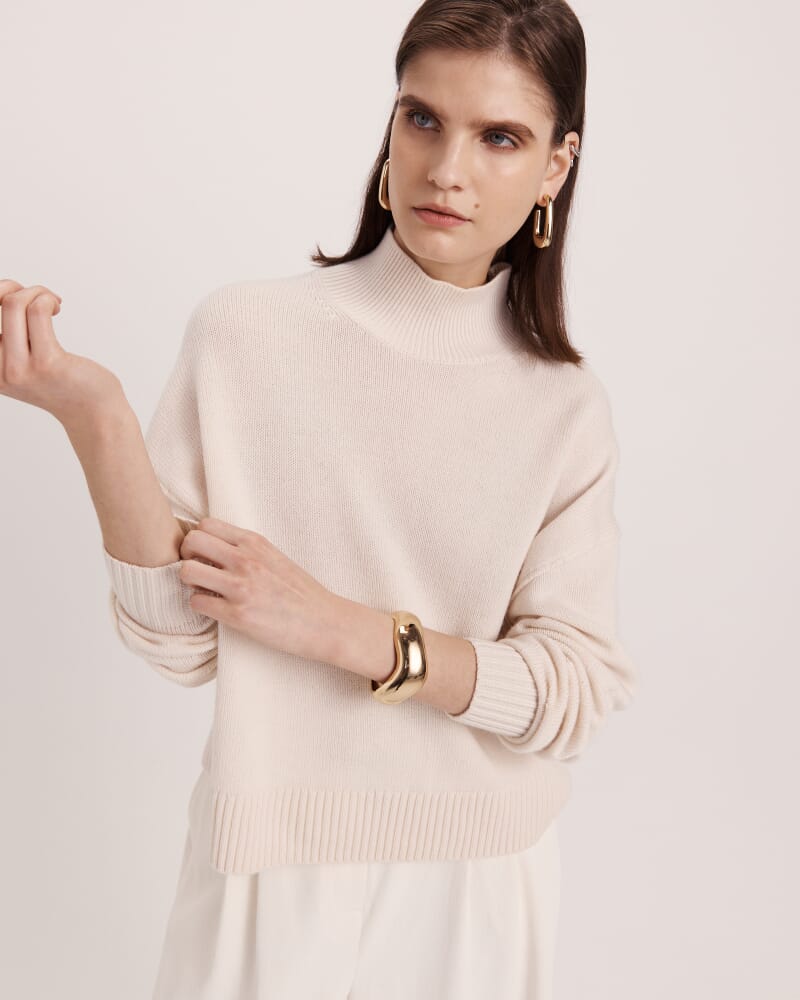 Nara Oversized Cashmere Blend Knit in VANILLA