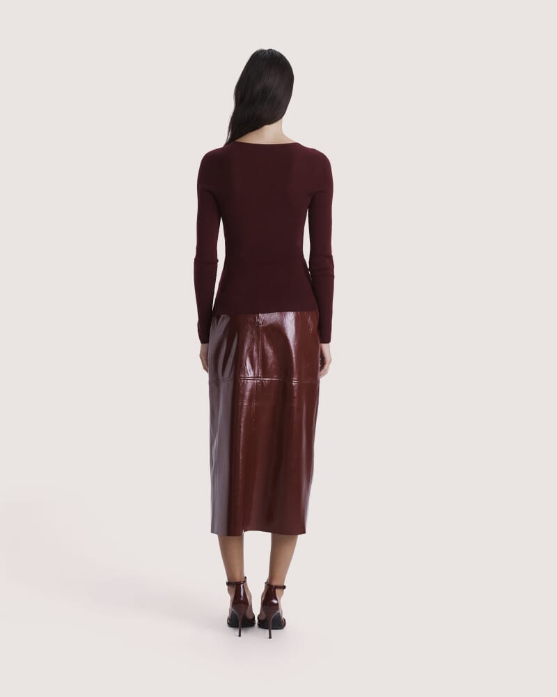 Clare Wool Scoop Neck in BERRY