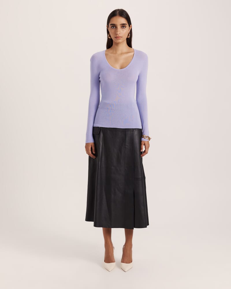 Clare Wool Scoop Neck in PERIWINKLE