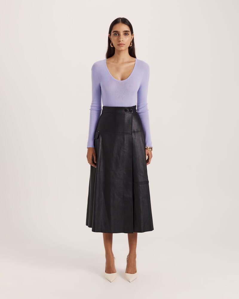 Clare Wool Scoop Neck in PERIWINKLE