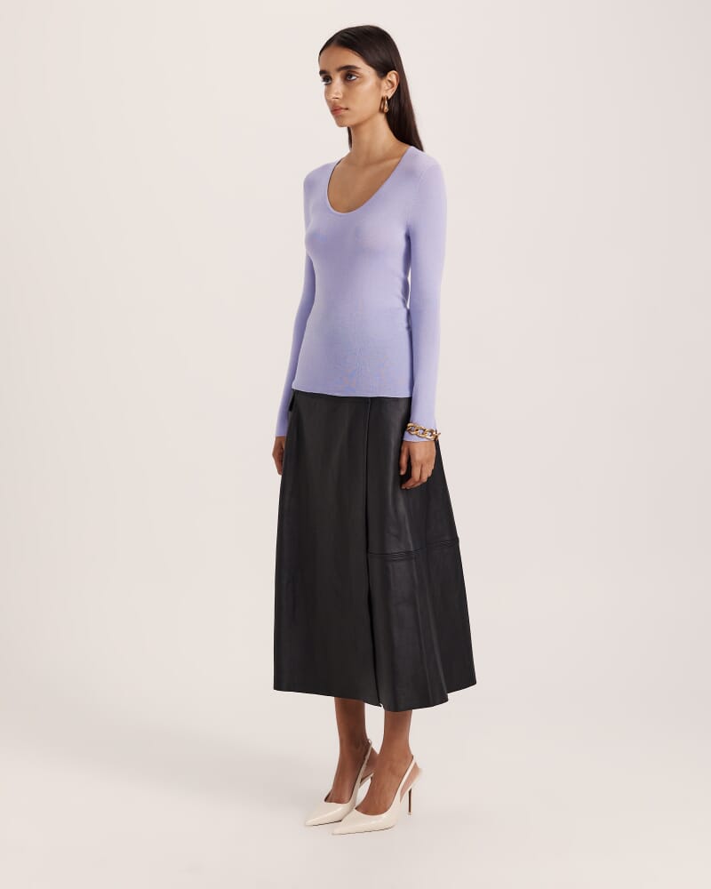 Clare Wool Scoop Neck in PERIWINKLE