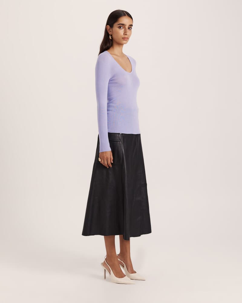 Clare Wool Scoop Neck in PERIWINKLE