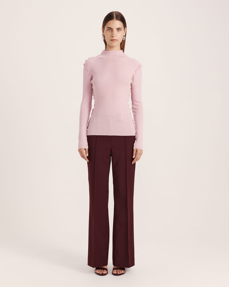 Estelle Long Sleeve Sparkling Knit in CARNATION