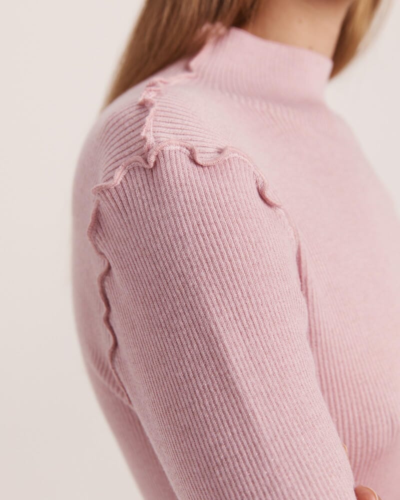 Estelle Long Sleeve Sparkling Knit in CARNATION