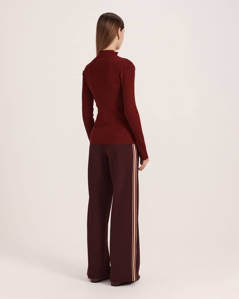 Estelle Long Sleeve Sparkling Knit in GARNET