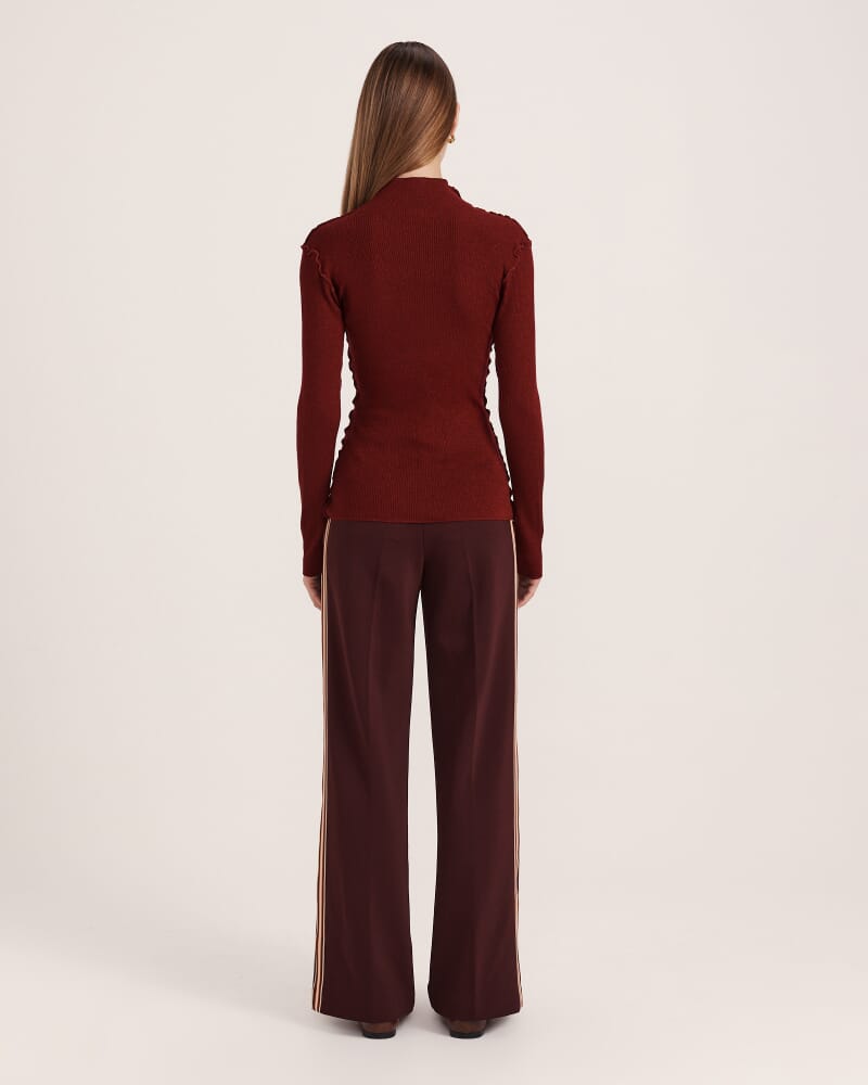 Estelle Long Sleeve Sparkling Knit in GARNET