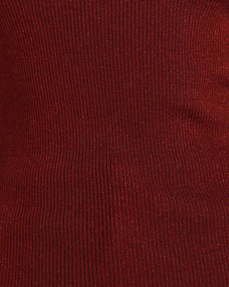 Estelle Long Sleeve Sparkling Knit in GARNET