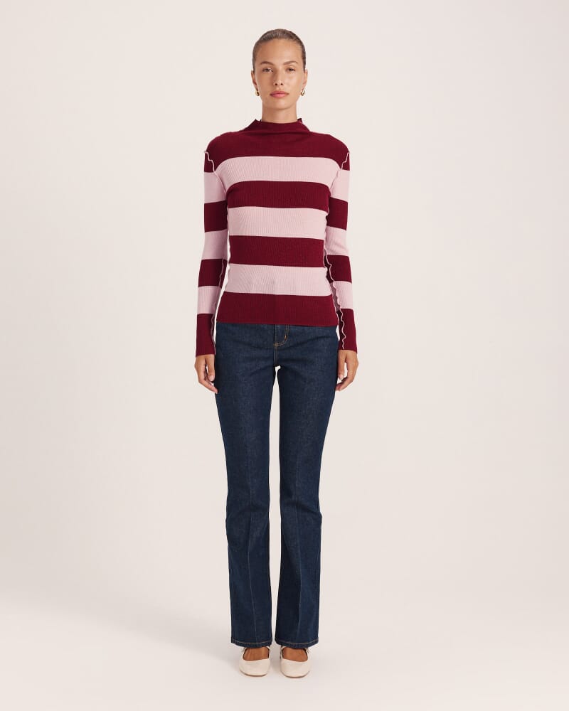 Estelle Long Sleeve Sparkling Knit in STRIPE