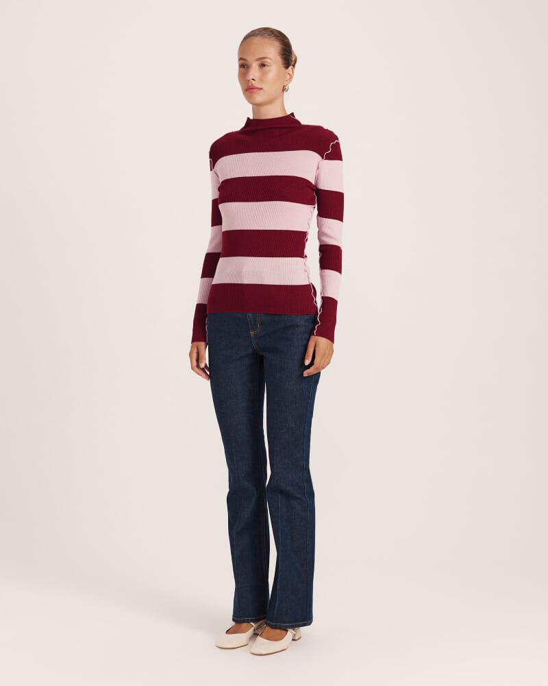 Estelle Long Sleeve Sparkling Knit in STRIPE