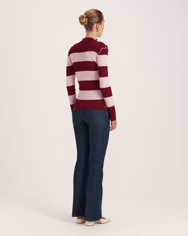 Estelle Long Sleeve Sparkling Knit in STRIPE