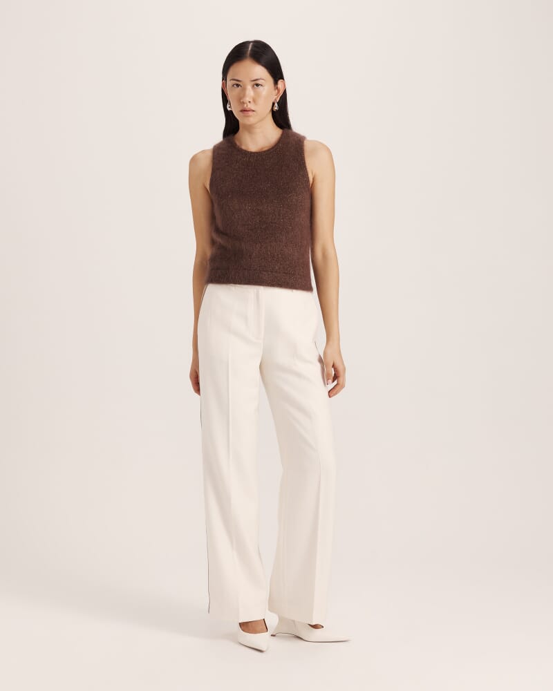 Maisy Mohair Knit Tank in CHOCOLATE