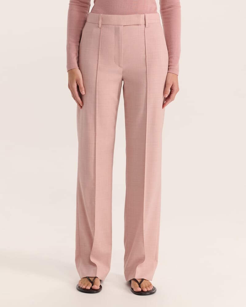 Celeste Wide Leg Wool Pant in PINK SALT