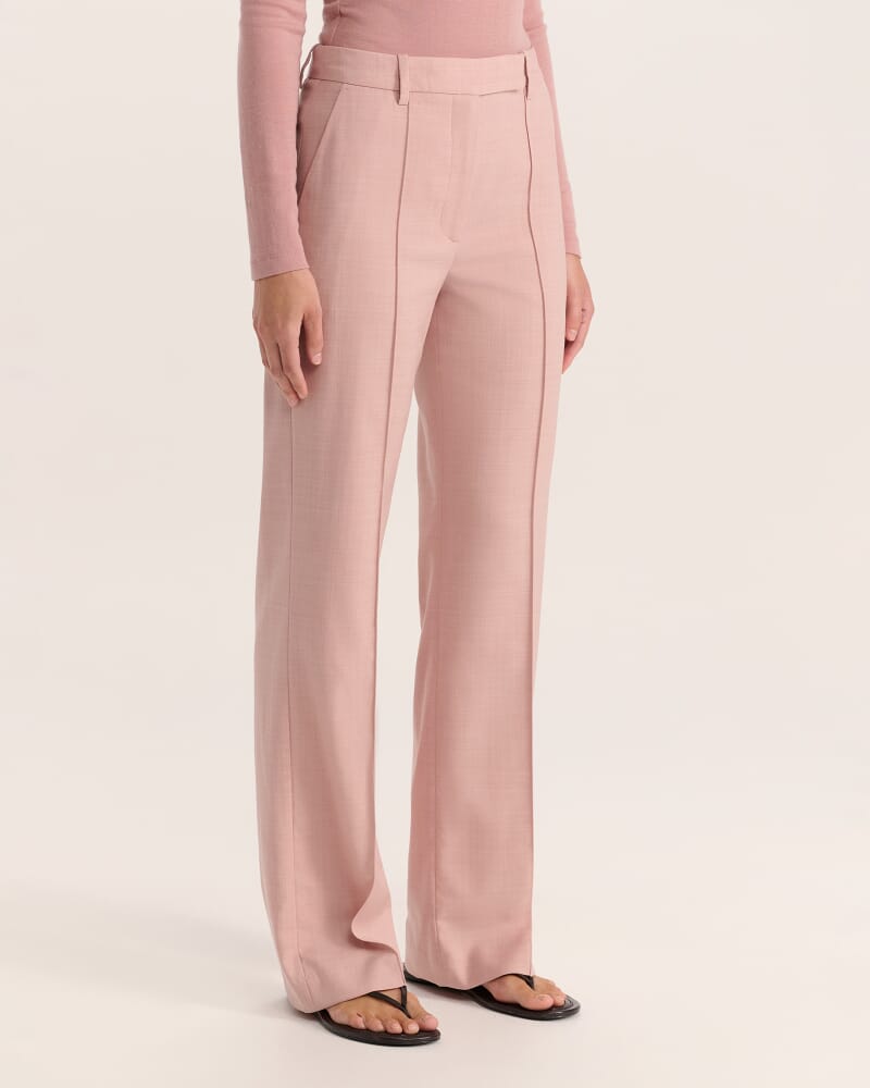 Celeste Wide Leg Wool Pant in PINK SALT