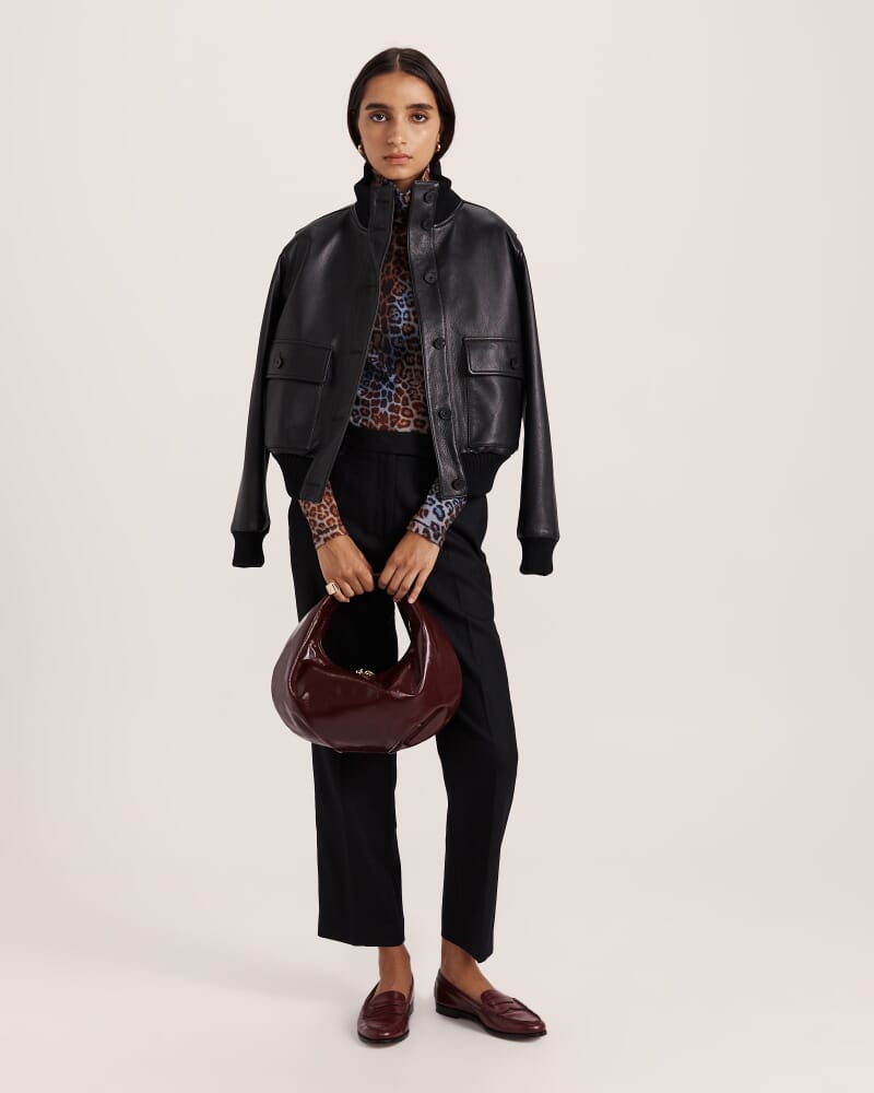 Prudence Wool Slim Leg Pant in BLACK