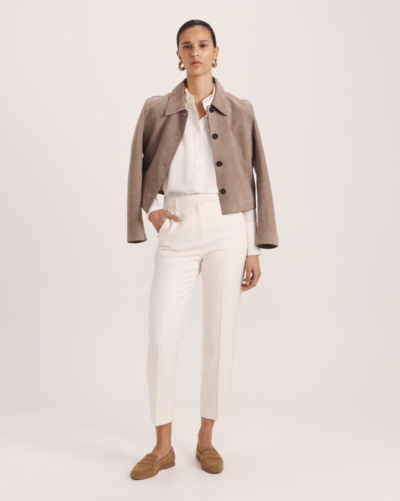 Prudence Wool Slim Leg Pant in MILK