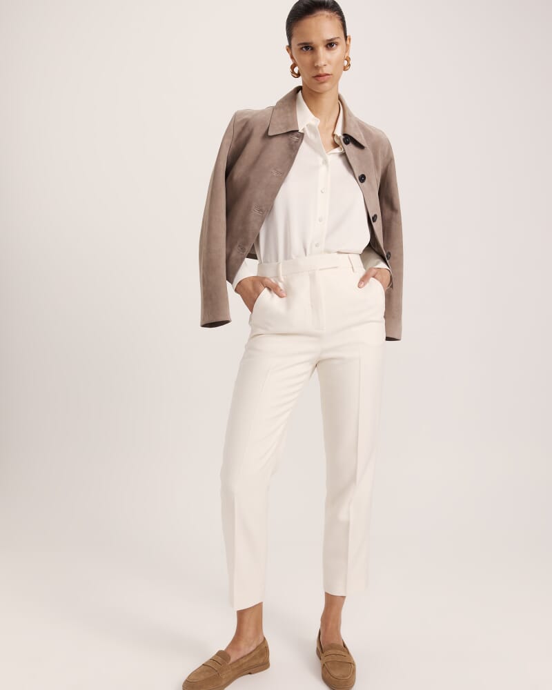 Prudence Wool Slim Leg Pant in MILK