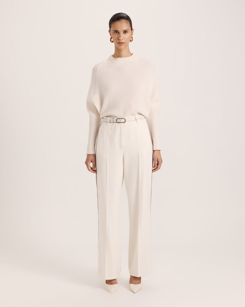 Prudence Wool Straight Leg Pant in MILK
