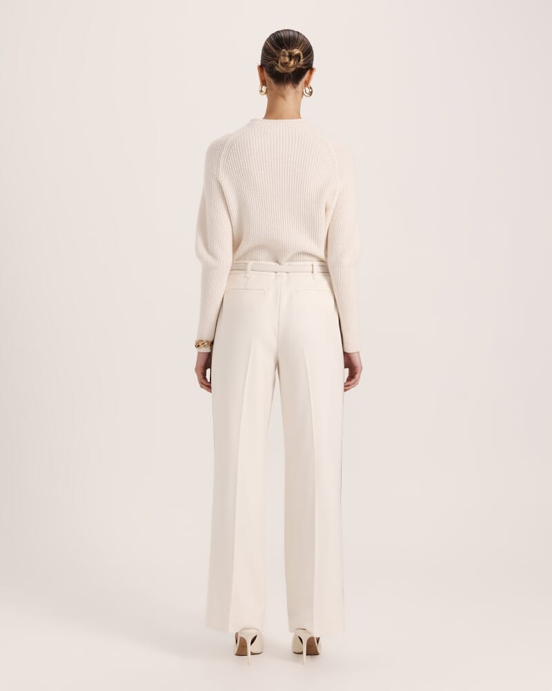 Prudence Wool Straight Leg Pant in MILK
