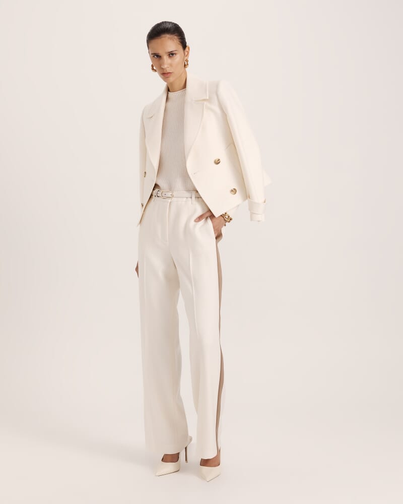Prudence Wool Straight Leg Pant in MILK