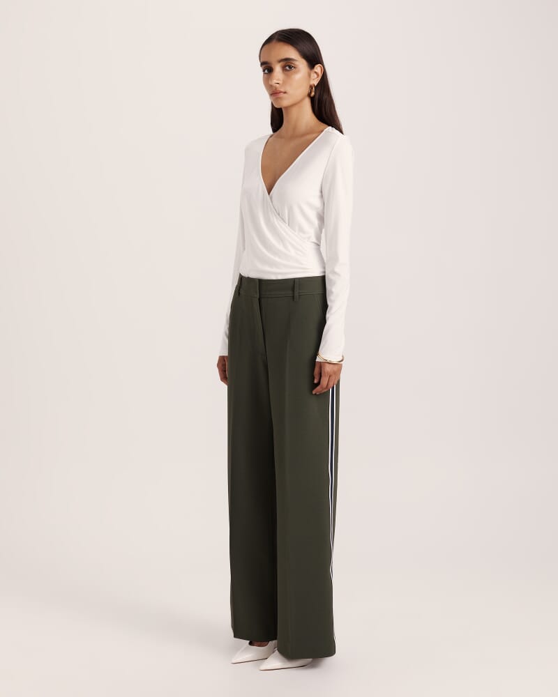Anais Stripe Pant in KHAKI
