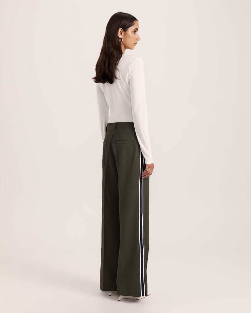 Anais Stripe Pant in KHAKI