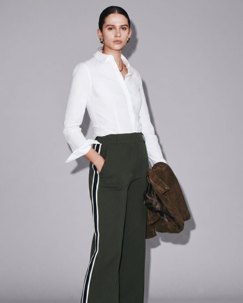 Anais Stripe Pant in OLIVE