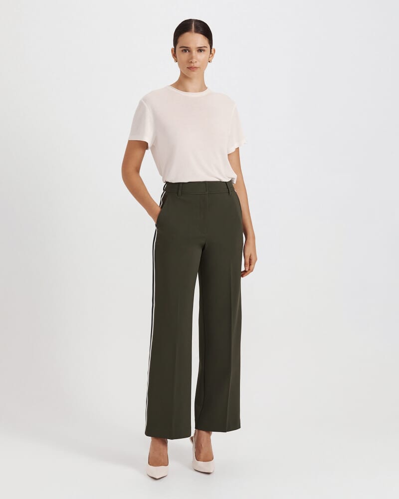 Anais Stripe Pant in OLIVE