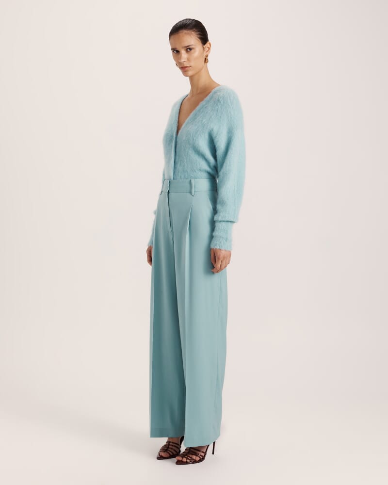 Suki Wide Leg Wool Pant in SEAFOAM
