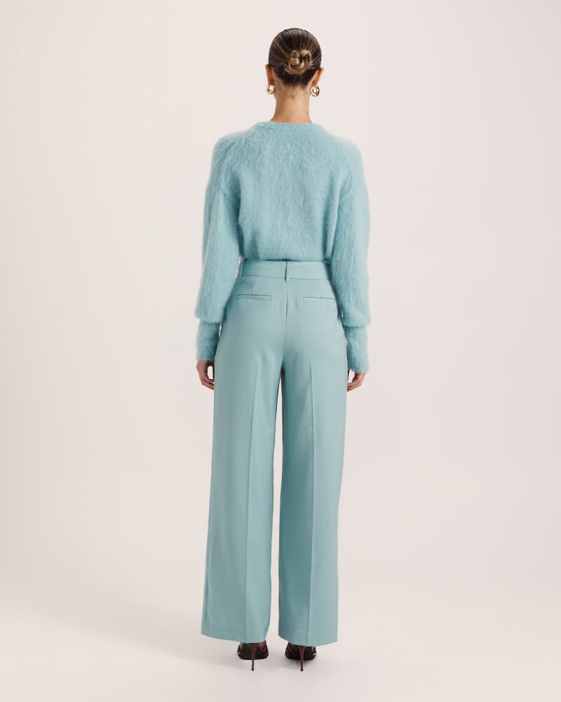Suki Wide Leg Wool Pant in SEAFOAM