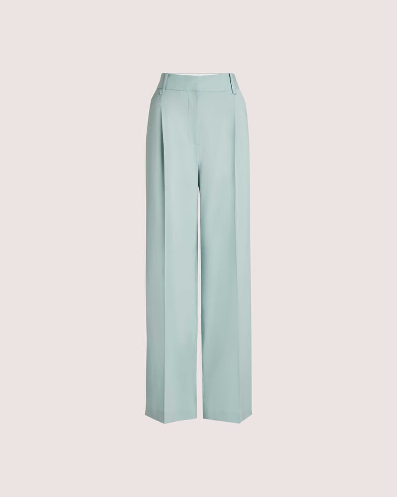 Suki Wide Leg Wool Pant in SEAFOAM