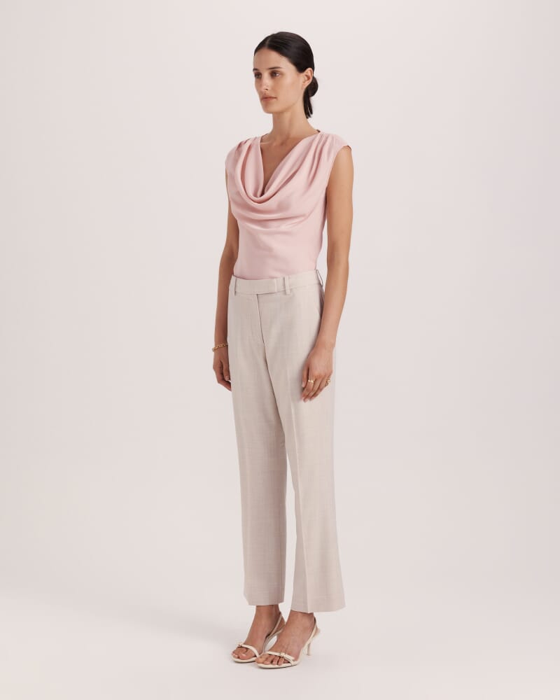Celeste Wool Cropped Pant in OATMEAL MELANGE