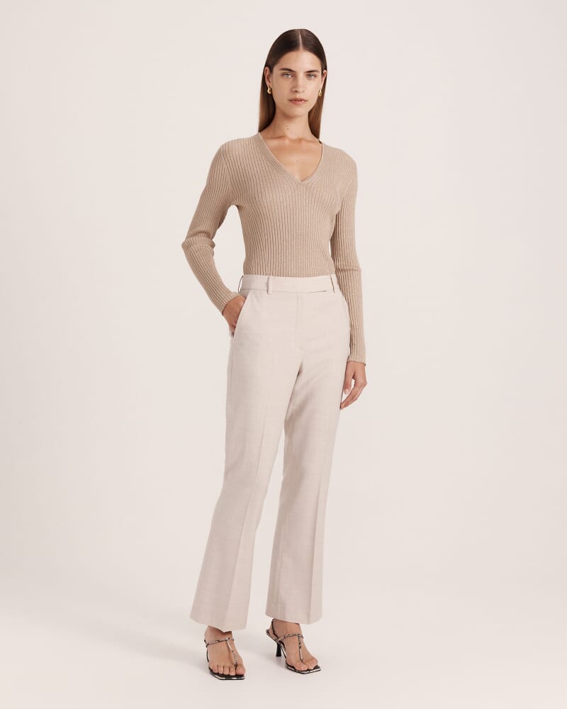 Celeste Wool Cropped Pant in OATMEAL MELANGE