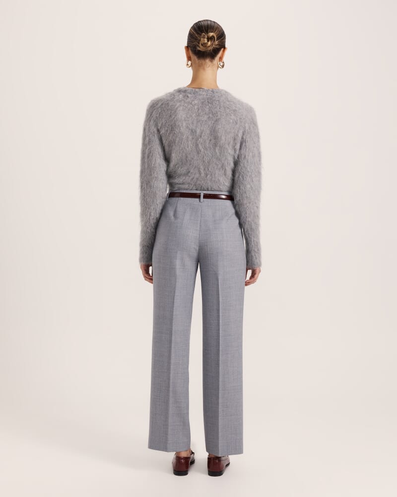 Jaimee Wool Pleat Front Pant in GREY MELANGE