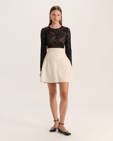 Viv Faux Leather Mini Skirt in VANILLA